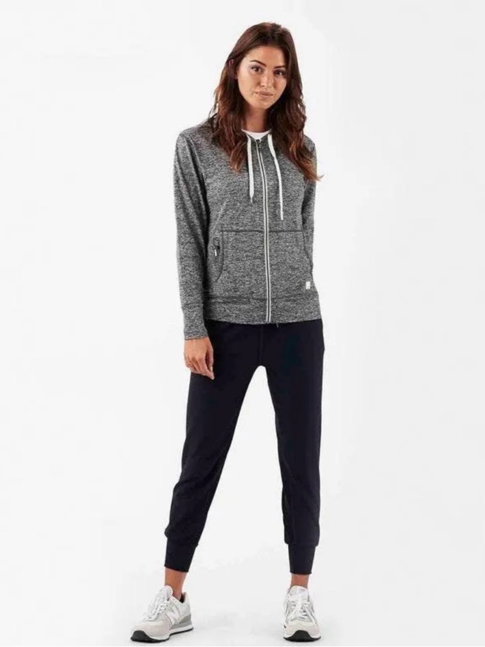 Vuori Performance Heathered Gray Zip Hoodie – XS